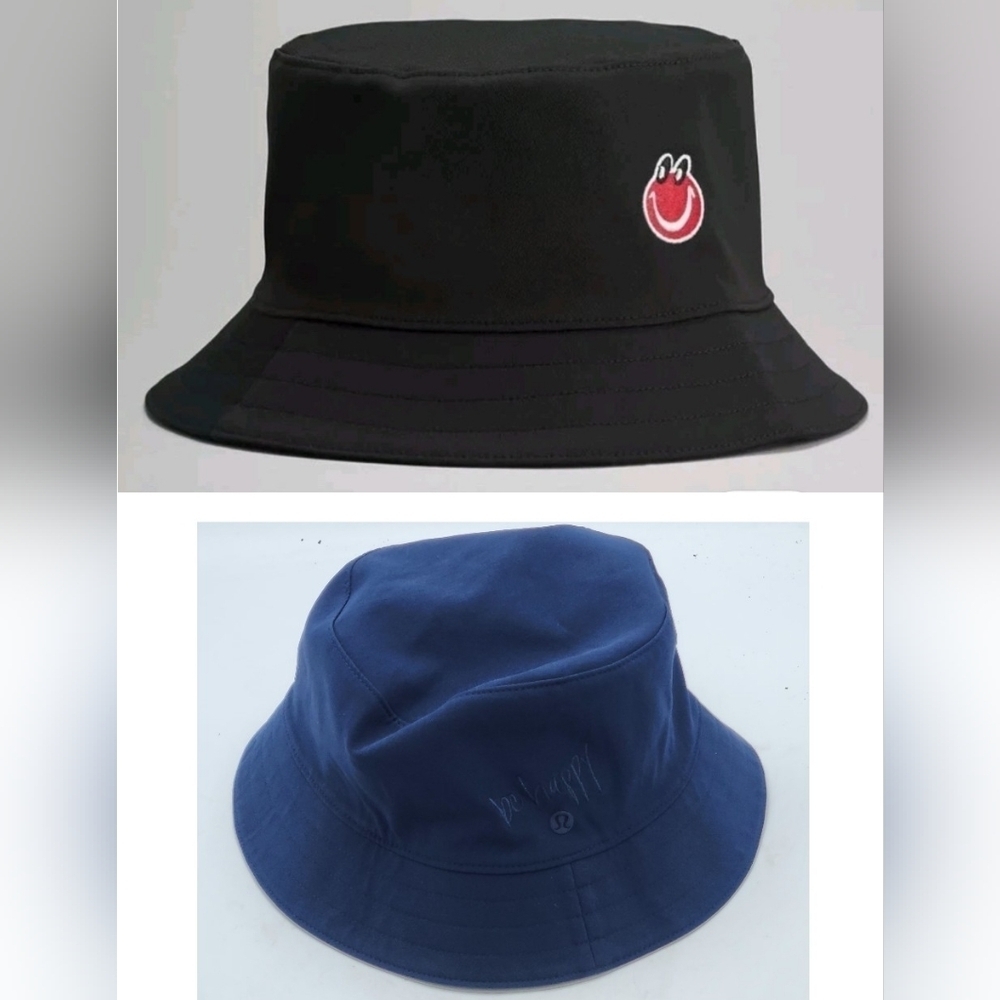 Lululemon Both Ways Reversible Bucket Hat Graphic In Black And True Navy S/M